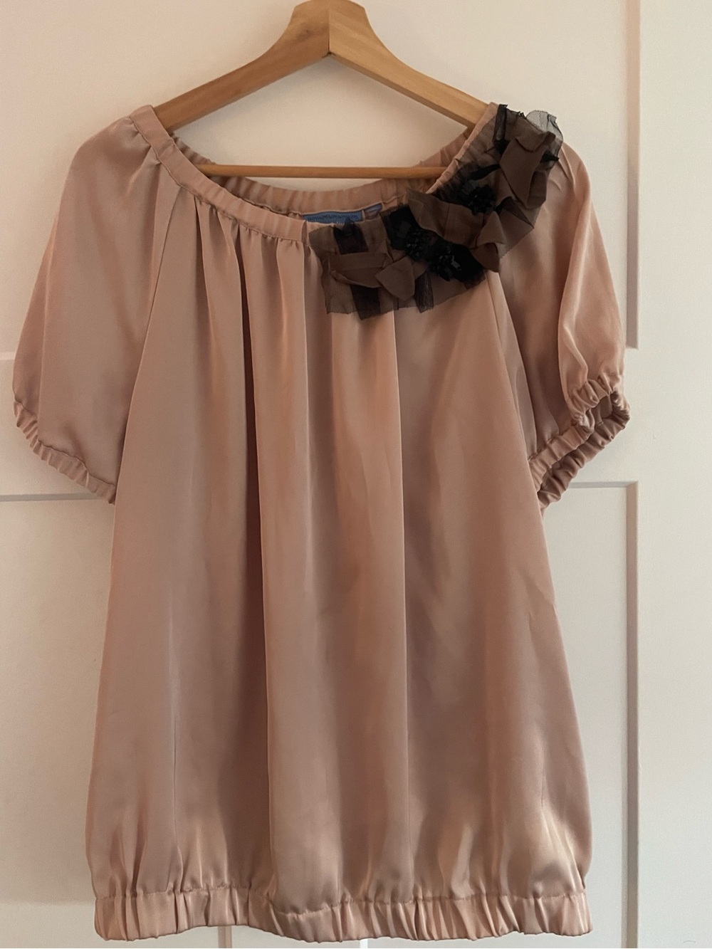 SimplyVera Vera Wang - Blush tone, Short-Sleeved Dressy Top Blouse Women’s XL
